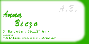 anna biczo business card